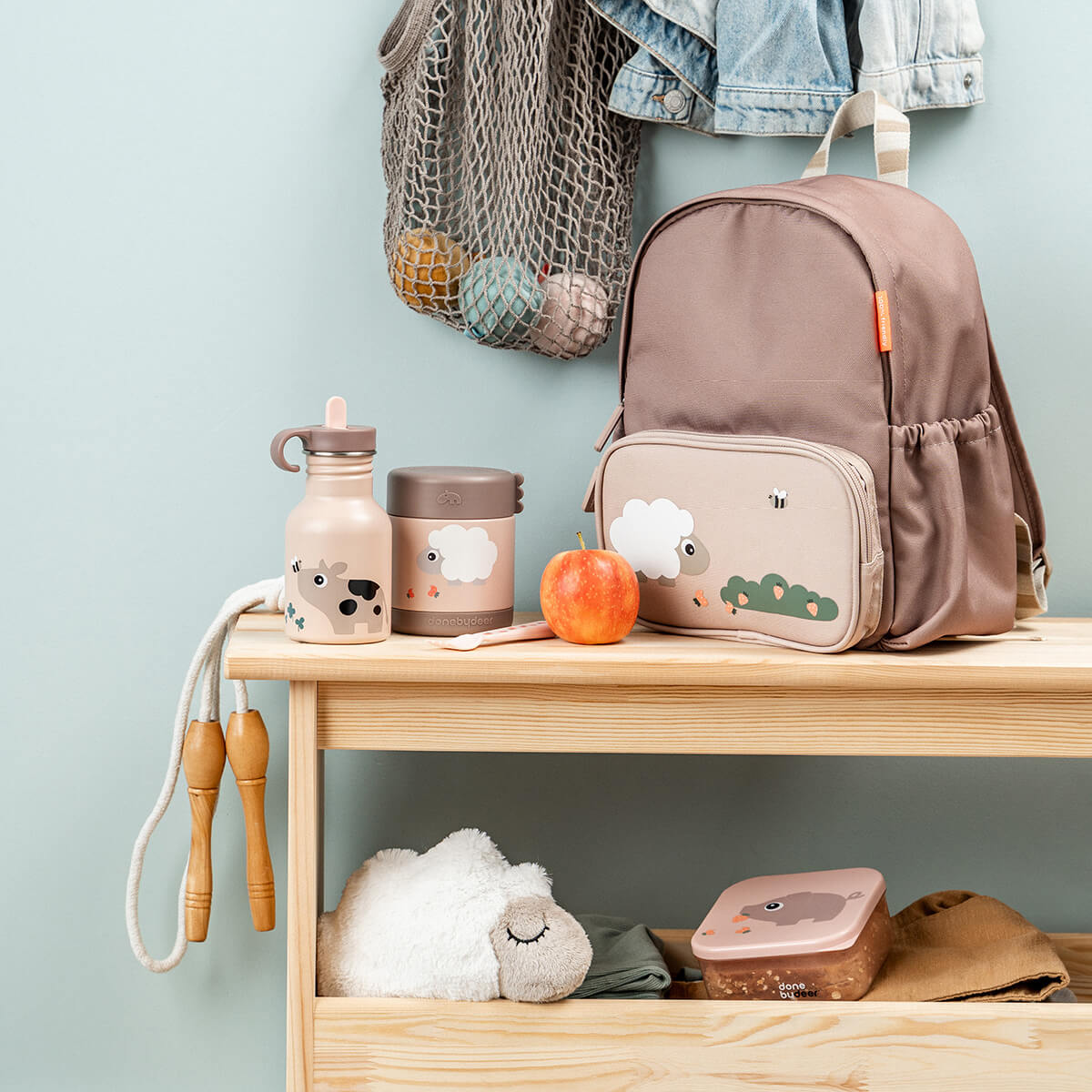 Metal bottle - Tiny farm - Powder - 350 ml