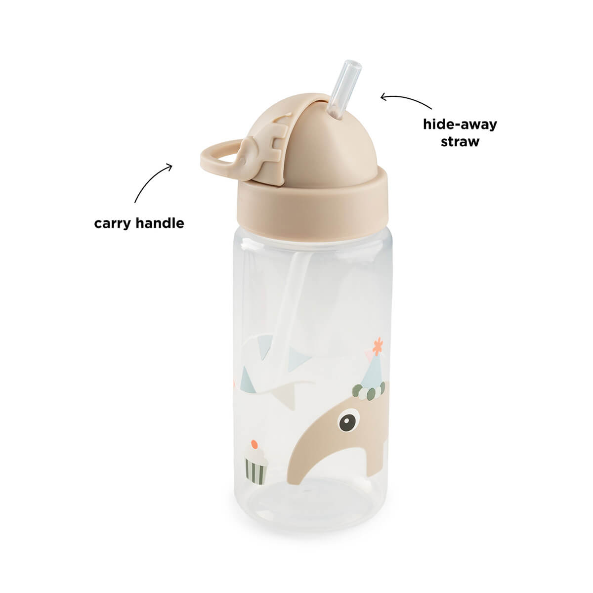 Straw bottle - Celebration - Sand - 350 ml