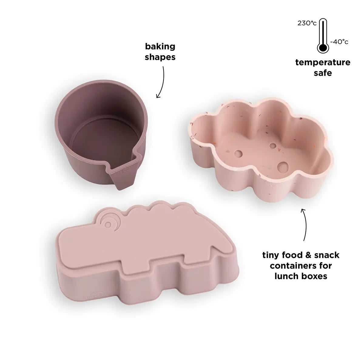 Silicone shapes 3 pcs - Happy clouds - Powder