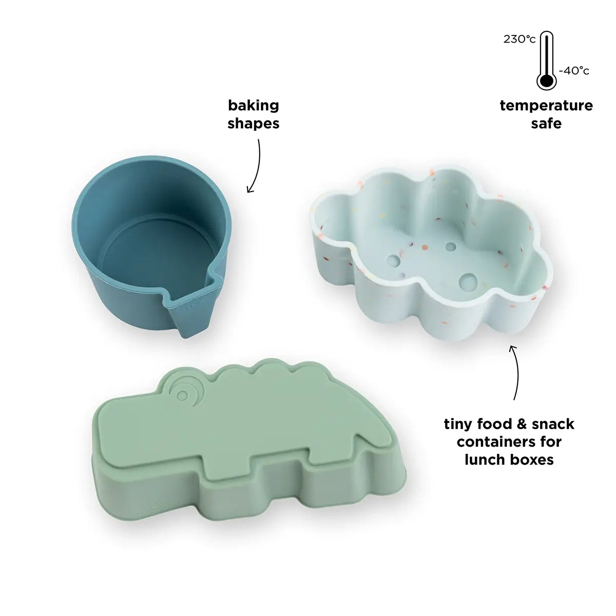 Silicone shapes 3 pcs - Happy clouds - Blue