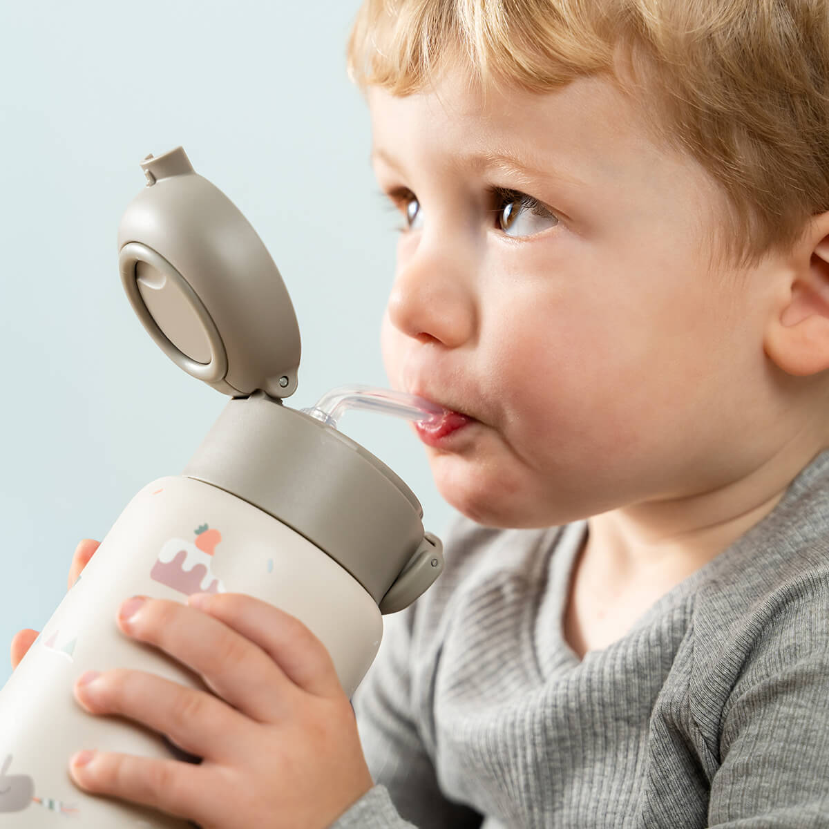 Insulated straw bottle - Celebration - Sand - 340 ml