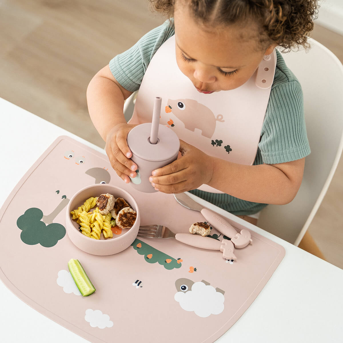 Silicone placemat - Tiny farm - Powder