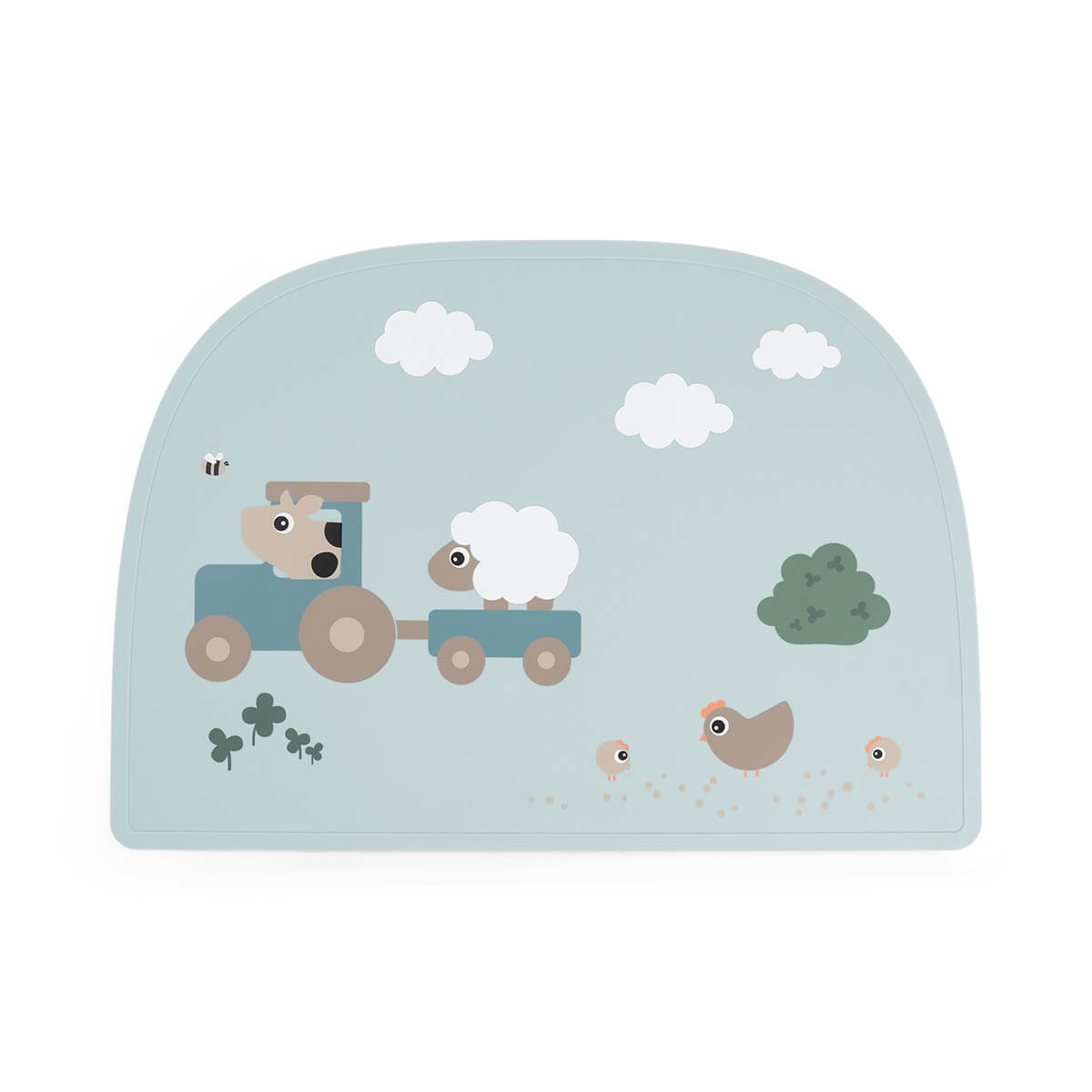 Silicone placemat - Tiny farm - Blue