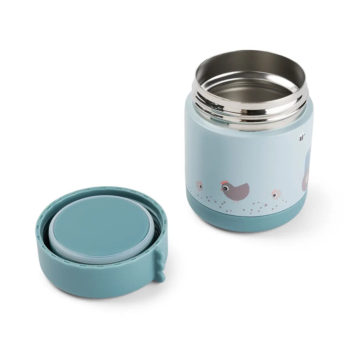 Insulated food jar - Tiny farm - Blue - 300 ml