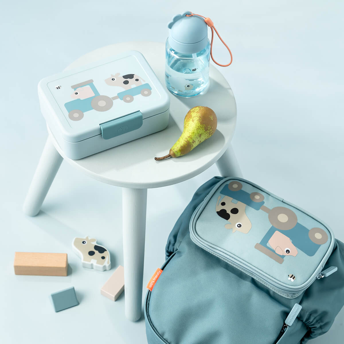 Kids backpack kit - Tiny farm - Blue
