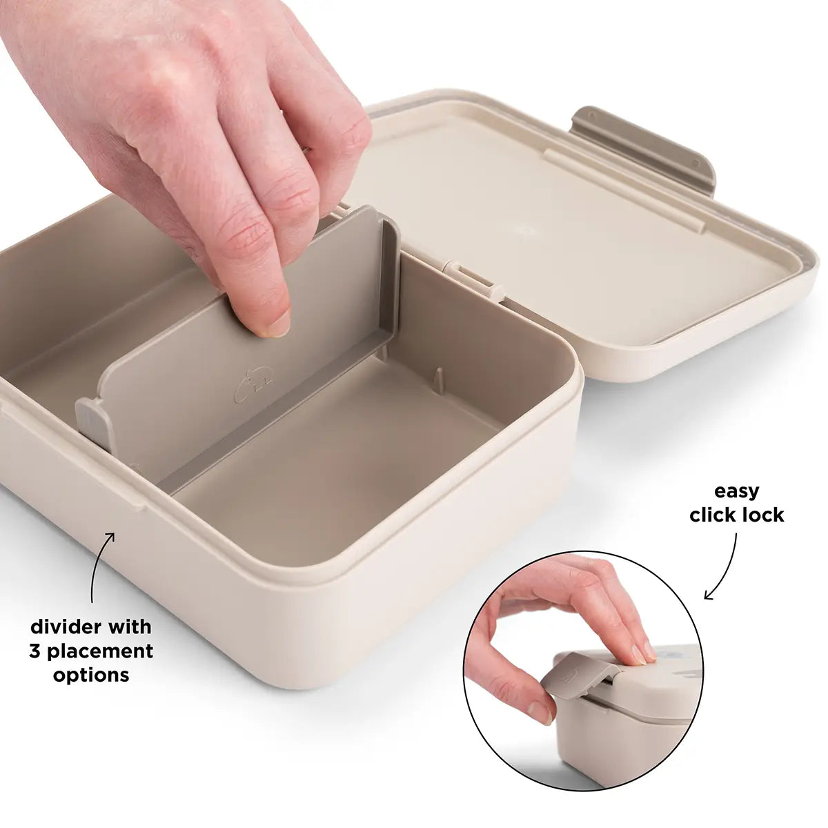 Lunch box w/divider - Celebration - Sand