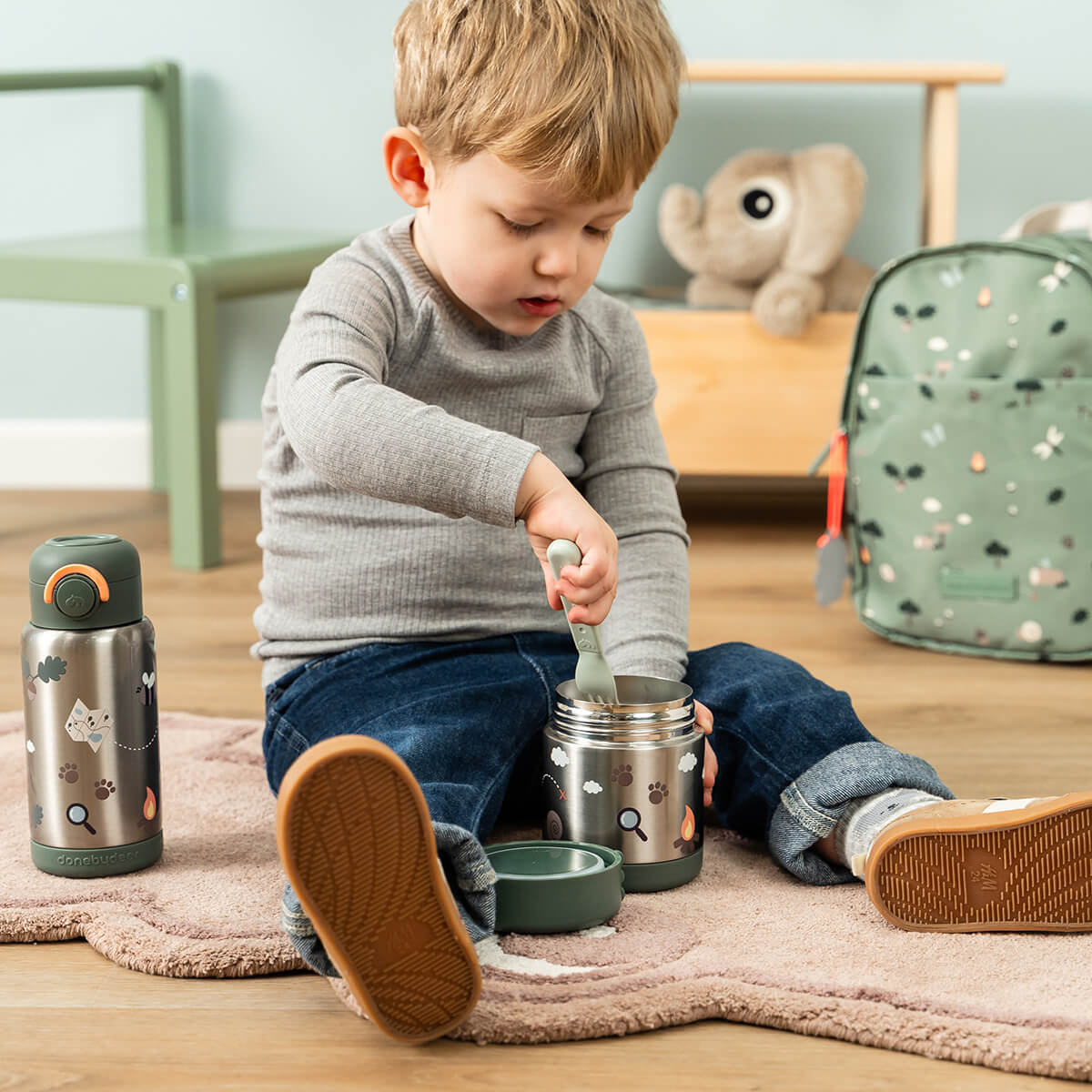 Insulated food jar - Tiny trails - Green - 300 ml