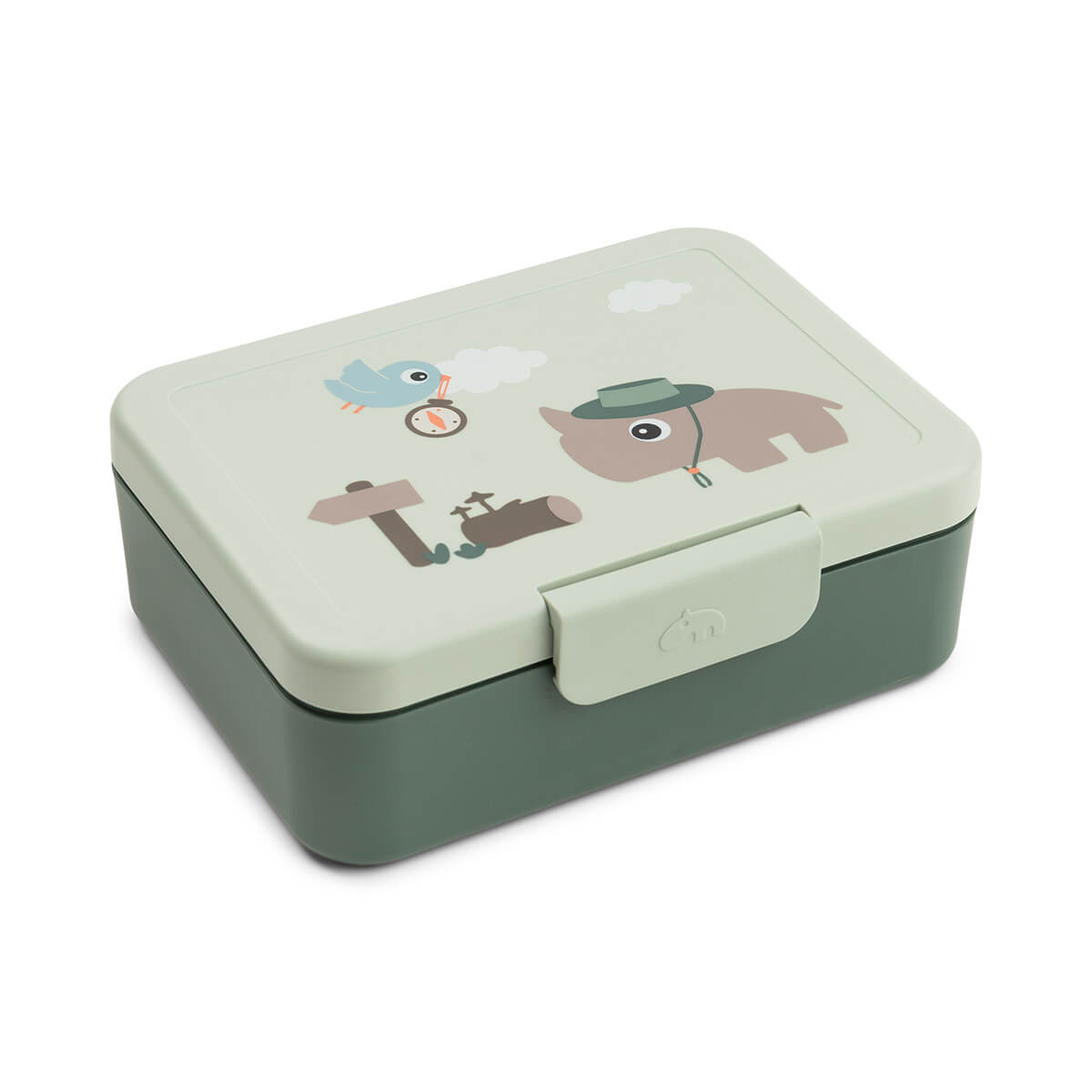 Lunch box w/divider - Tiny trails - Green