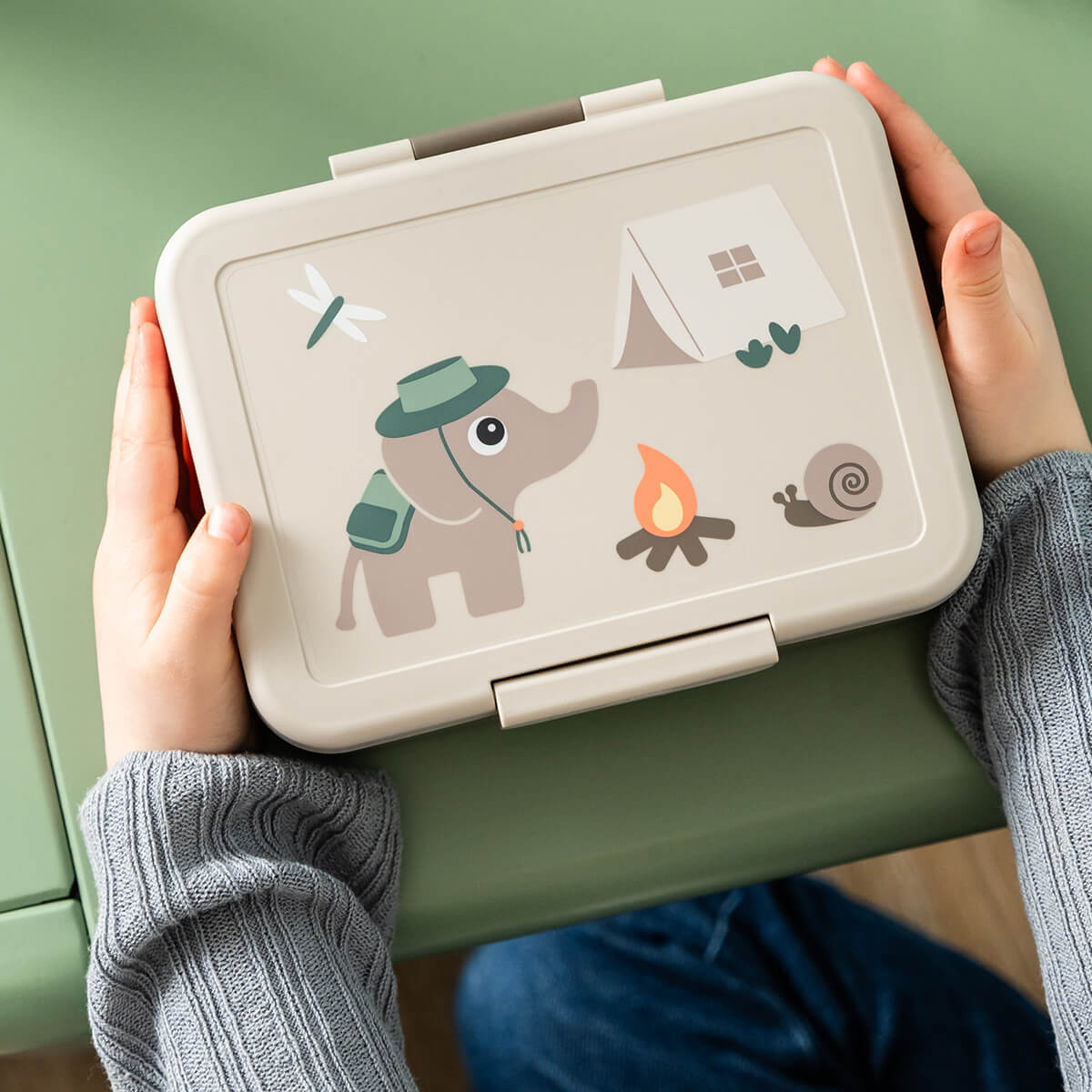 Lunch box w/divider - Tiny trails - Sand