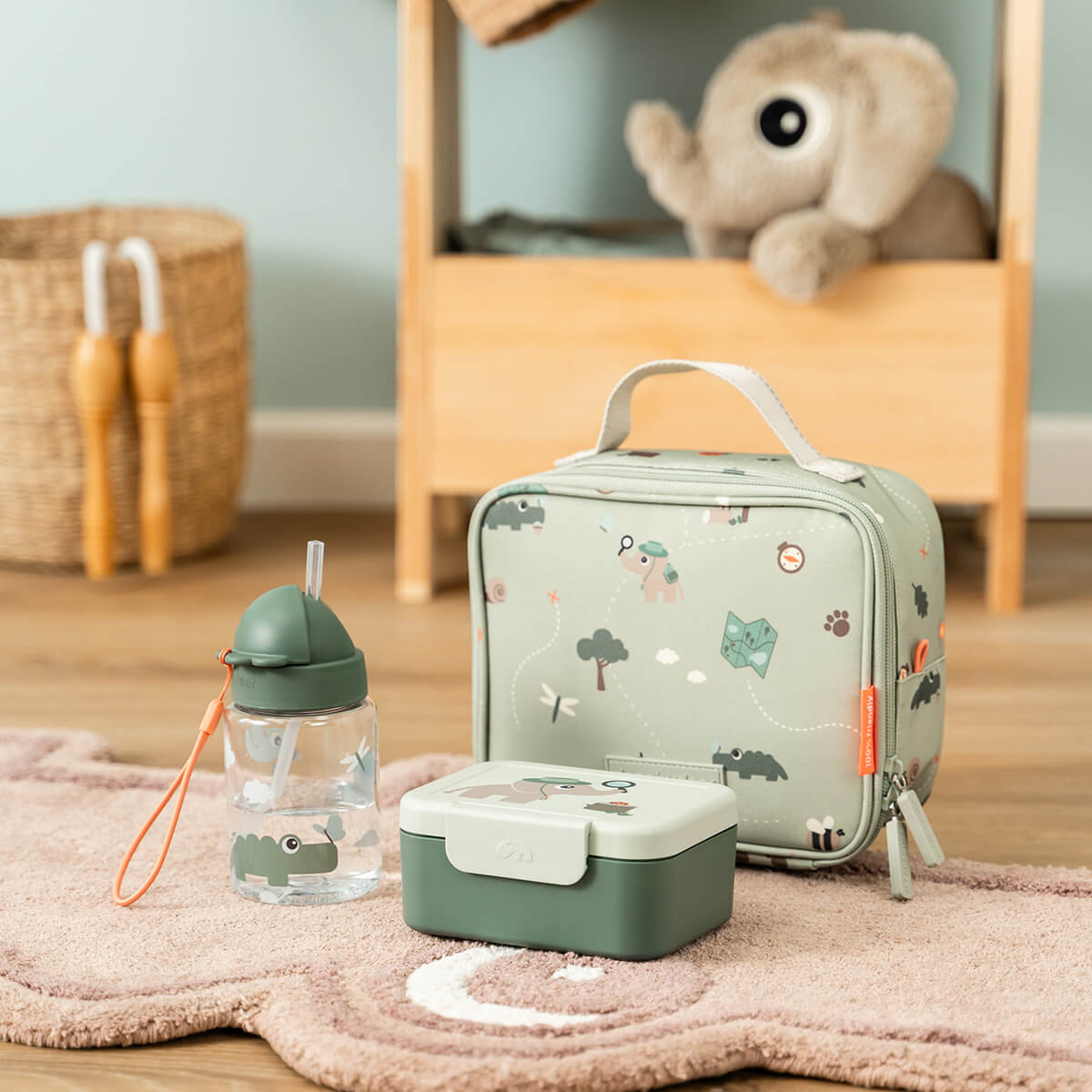 Tiny lunch box w/snack picks - Tiny trails - Green