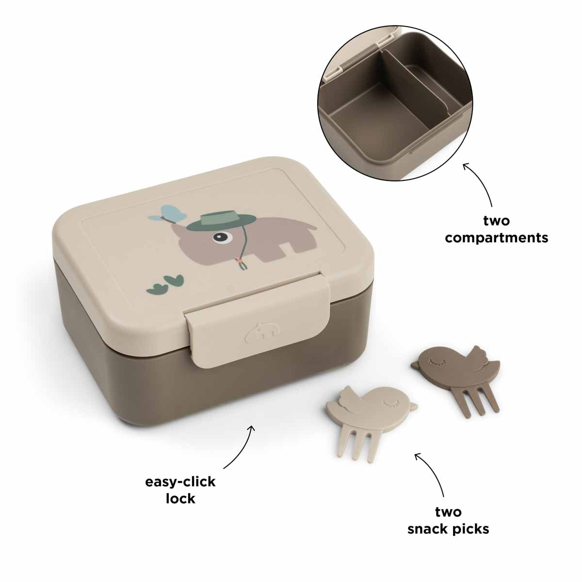 Tiny lunch box w/snack picks - Tiny trails - Sand