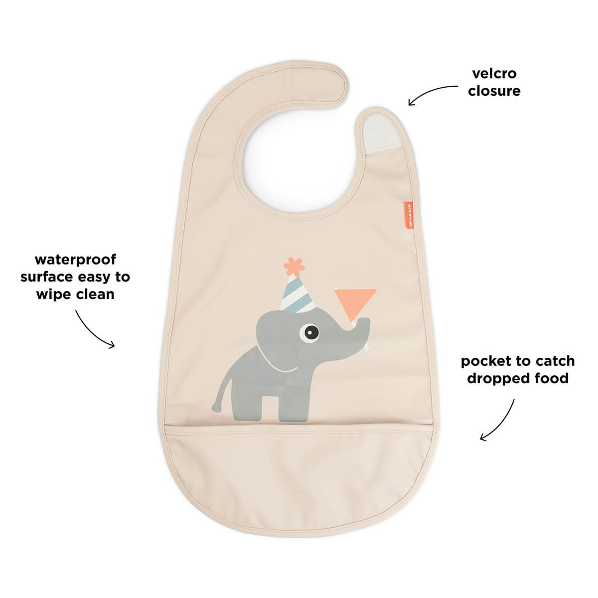 Lätzchen mit Klettverschluss - Celebration - Sand