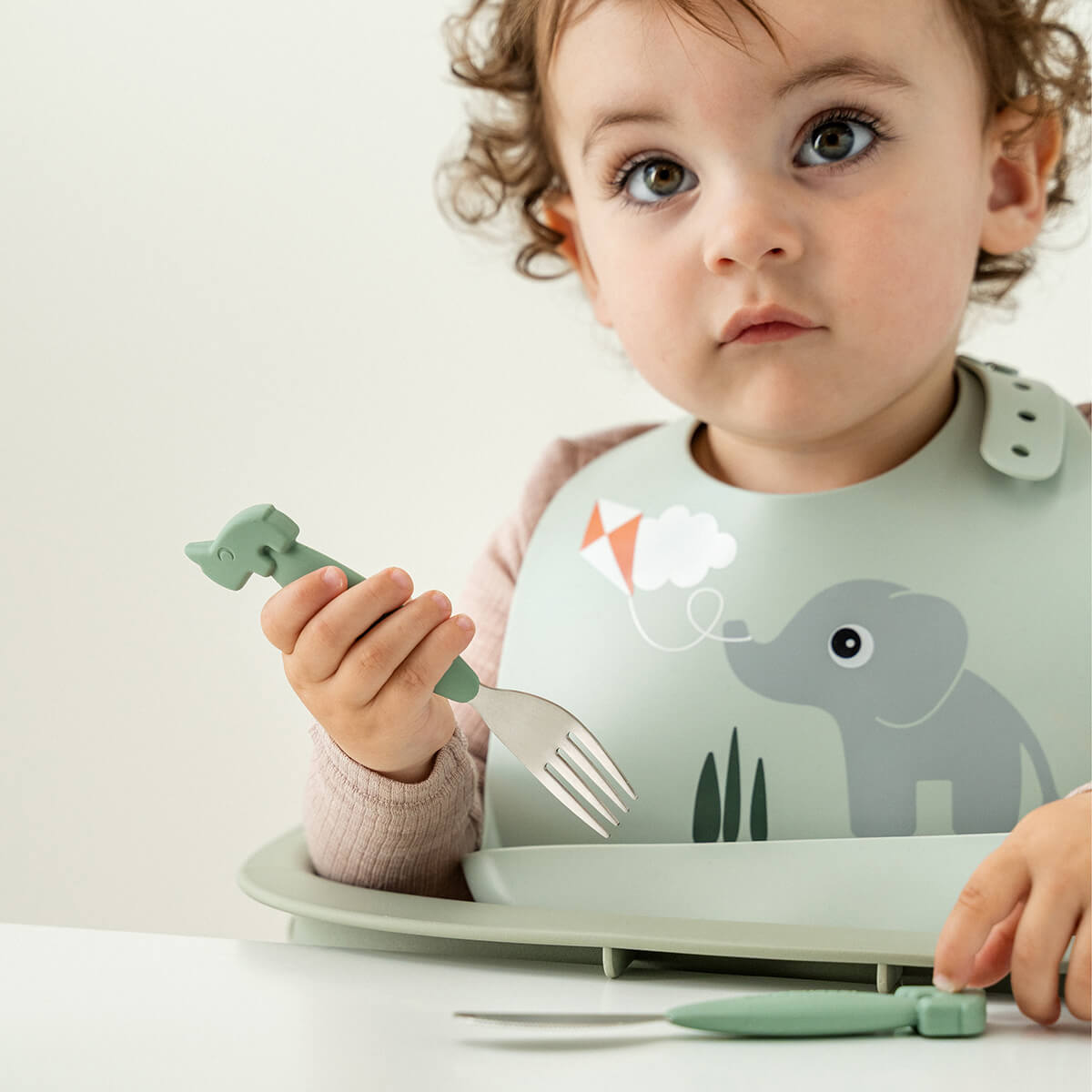 Silicone bib - Playground - Green