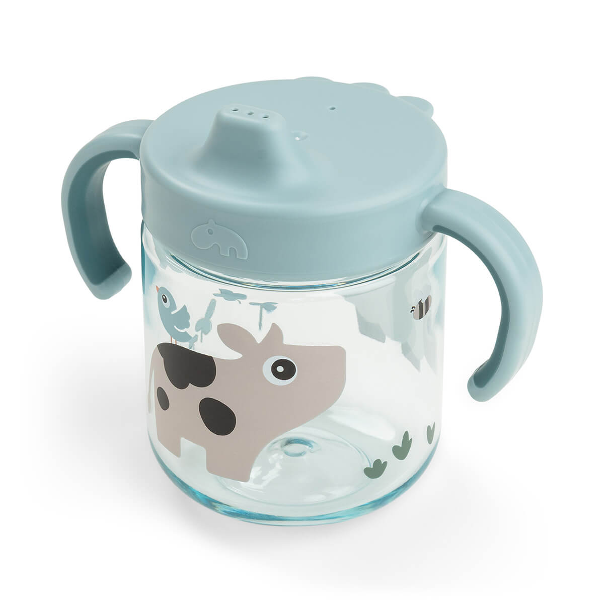 Learning spout cup 2-handle - Tiny farm - Blue
