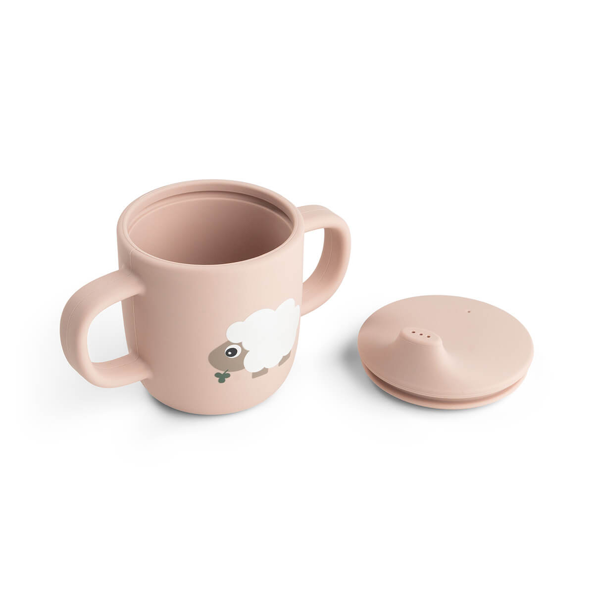 Silicone spout cup 2-handle - Tiny farm - Powder