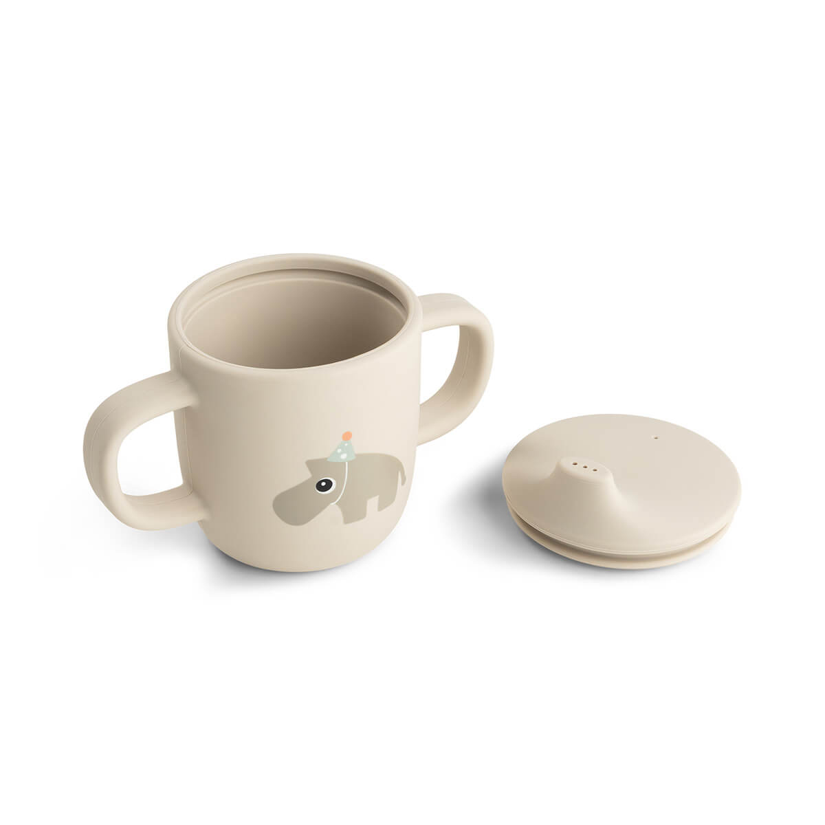 Tasse à bec en silicone à 2 anses - Celebration - Sand