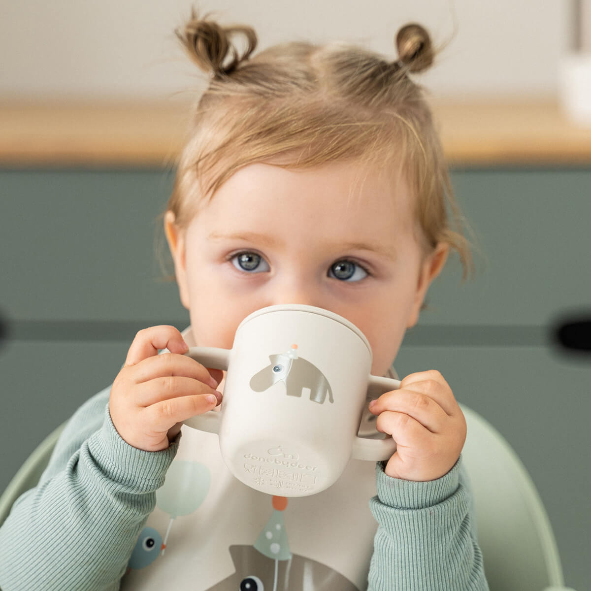 Silicone spout cup 2-handle - Celebration - Sand