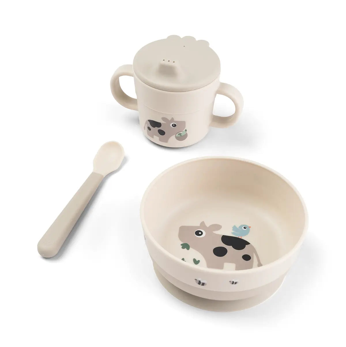 Foodie first meal set w/suction - Tiny farm - Sand