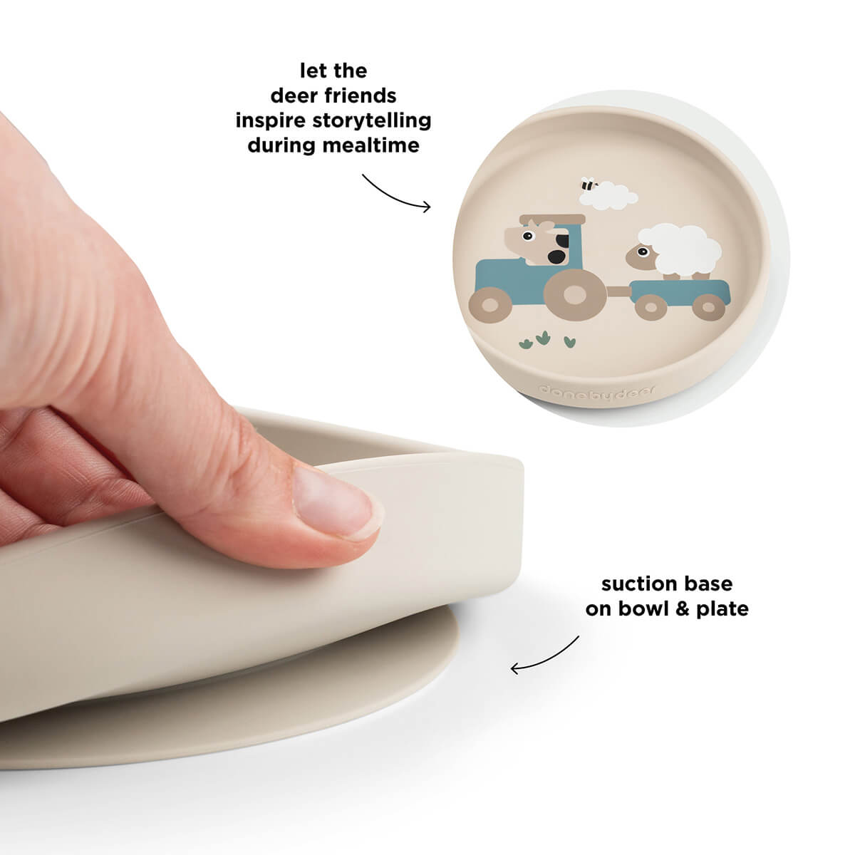 Stick&Stay spisesæt - Tiny farm - Sand