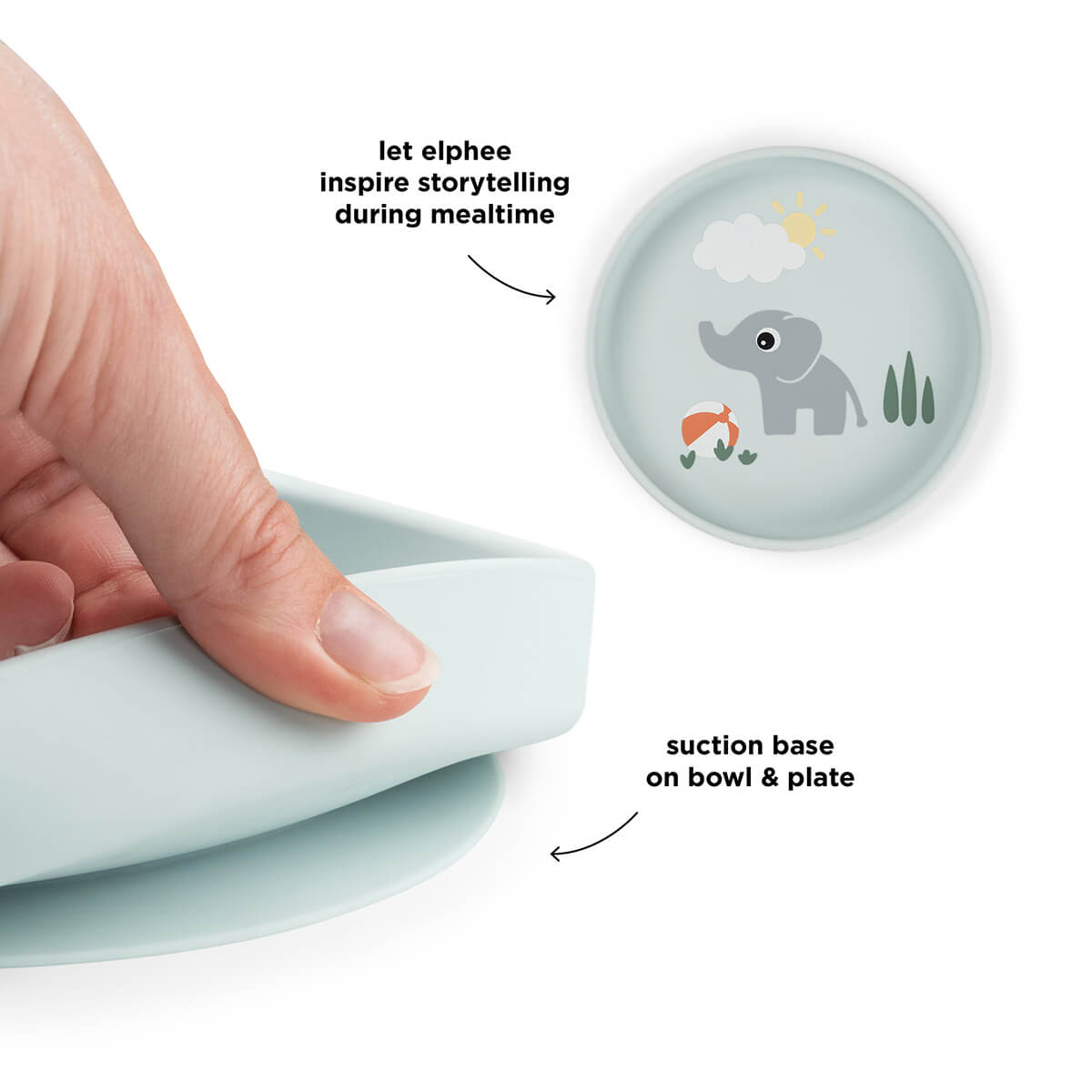 Silicone Stick&Stay plate - Playground - Blue