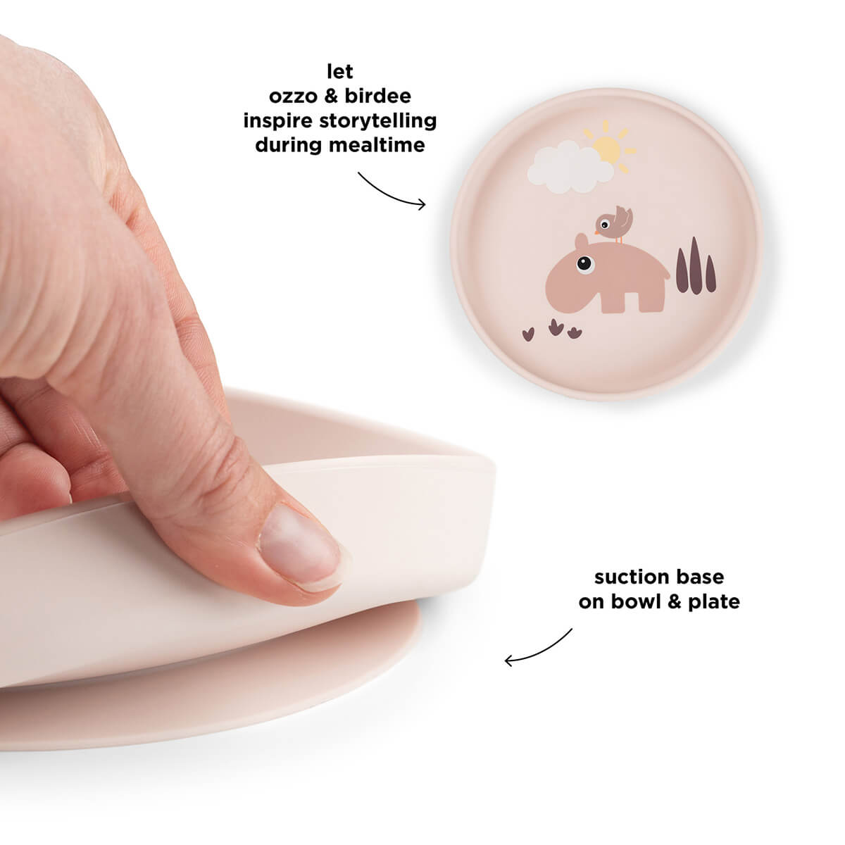 Silicone Stick&Stay plate - Playground - Powder