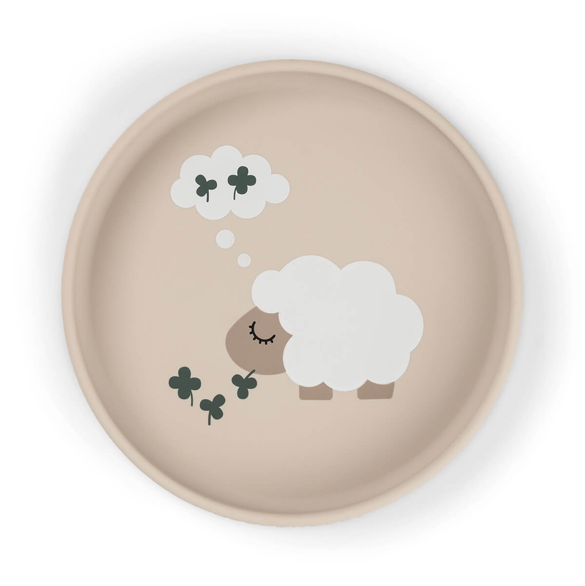 Silicone Stick&Stay plate - Tiny farm - Sand