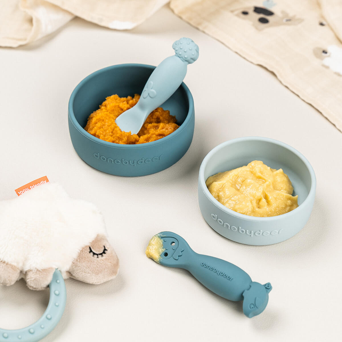 Silikonnapf-Set 2 Stück - Dotti - Blau