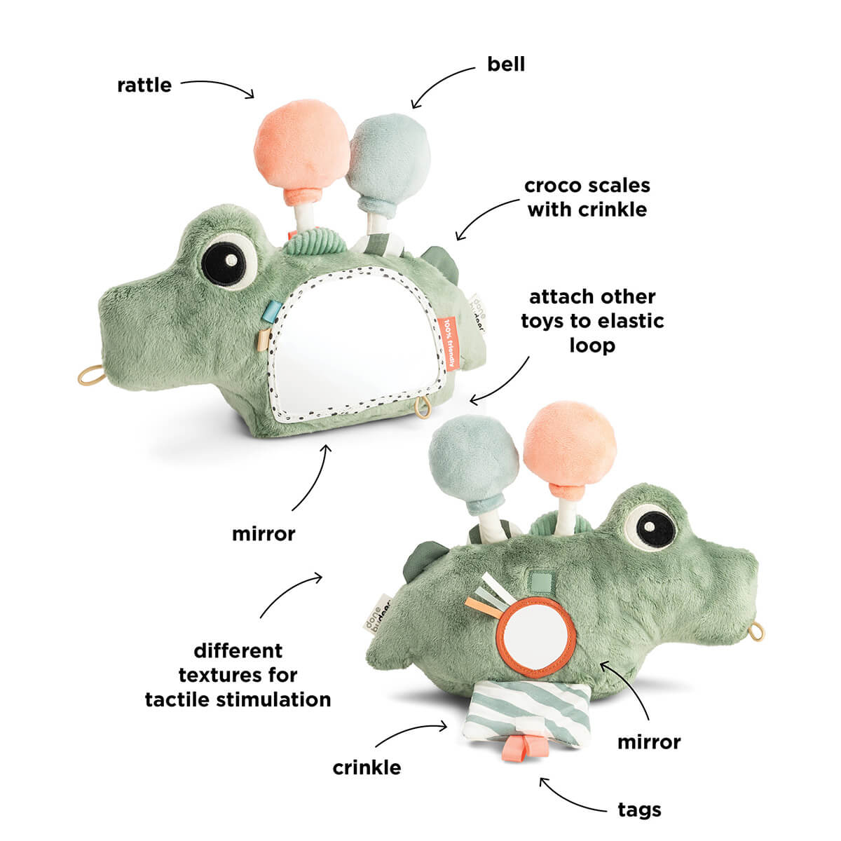 Activity floor mirror - Croco - Green