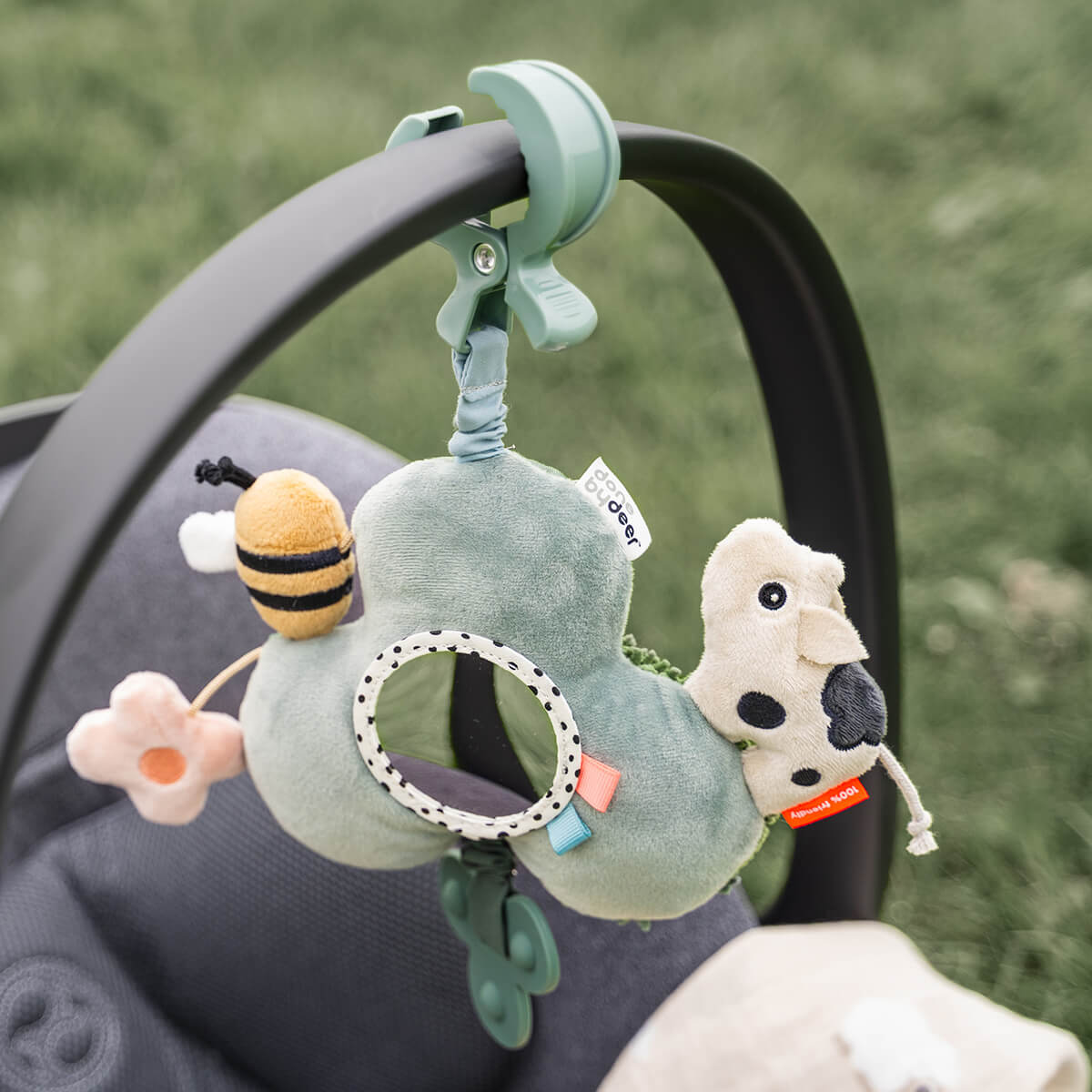 Activity mirror w/clip - Tiny farm - Green