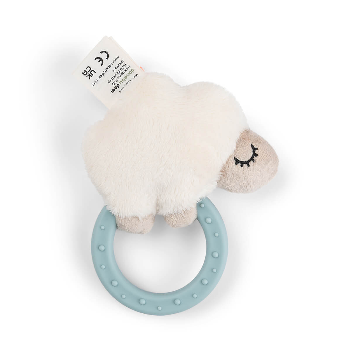 Sensory rattle w/teether - Sheepy - Blue