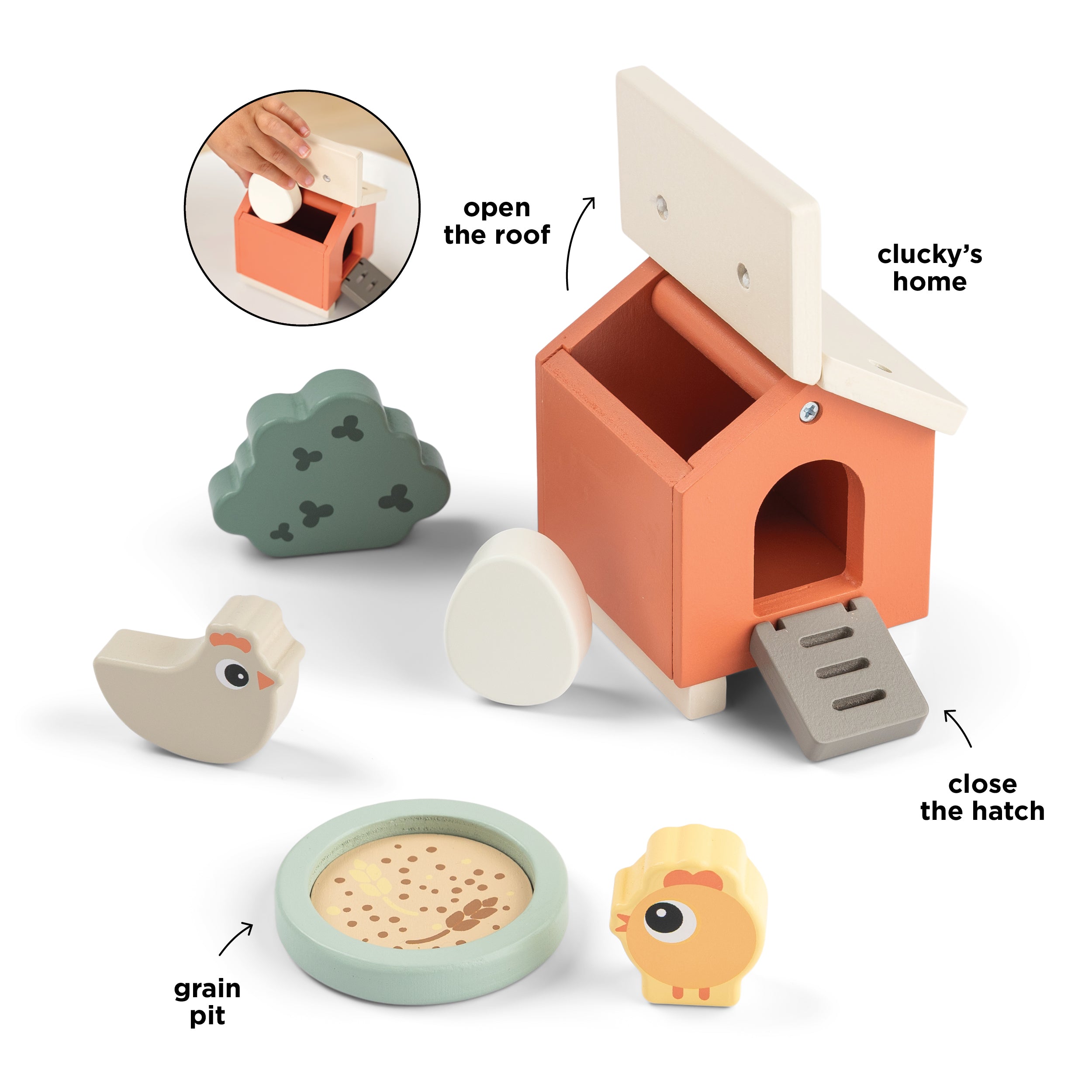 Tiny Farm legesæt - Clucky - farvemix