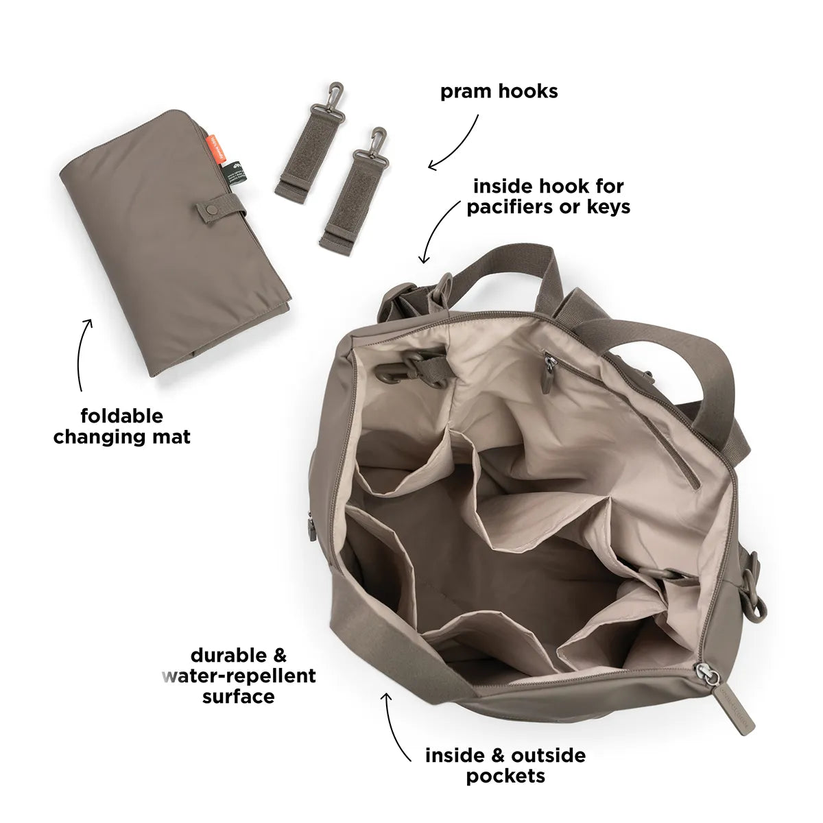 Changing backpack - Taupe