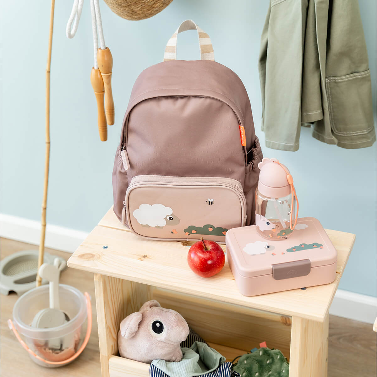 Kids backpack - Tiny farm - Powder - 7,5 L