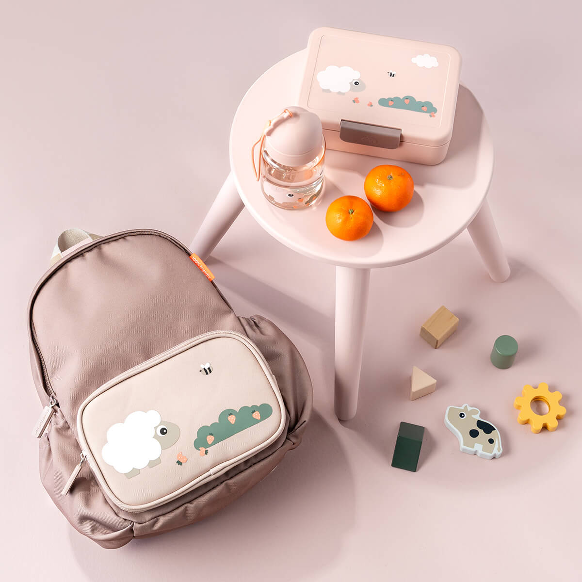 Kids backpack - Tiny farm - Powder - 7,5 L