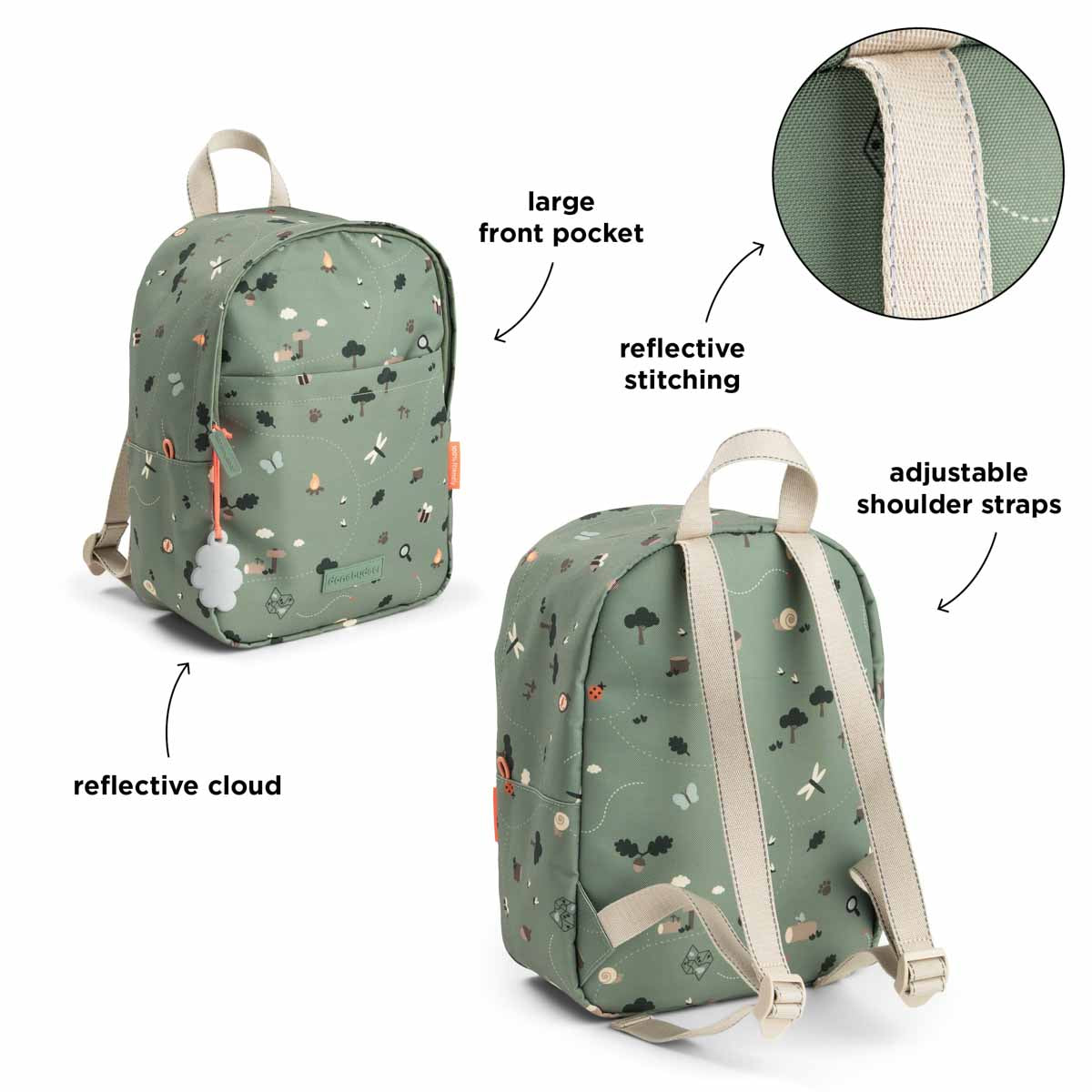 Børnerygsæk - Tiny trails - Grøn - 7,5 L