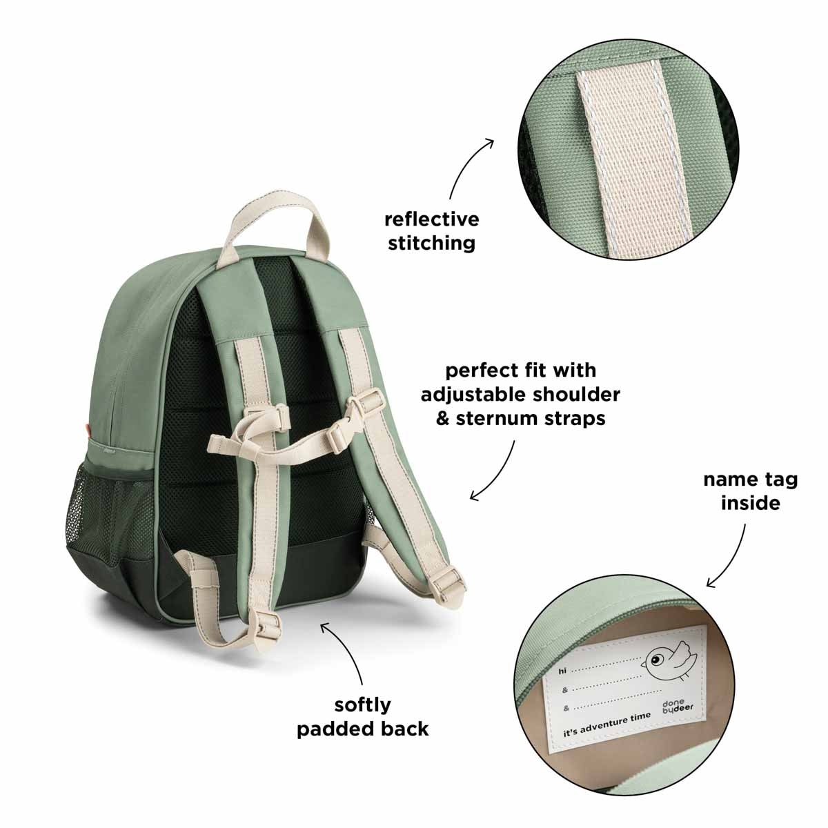 Juniorrygsæk - Tiny trails - Grøn - 13 L