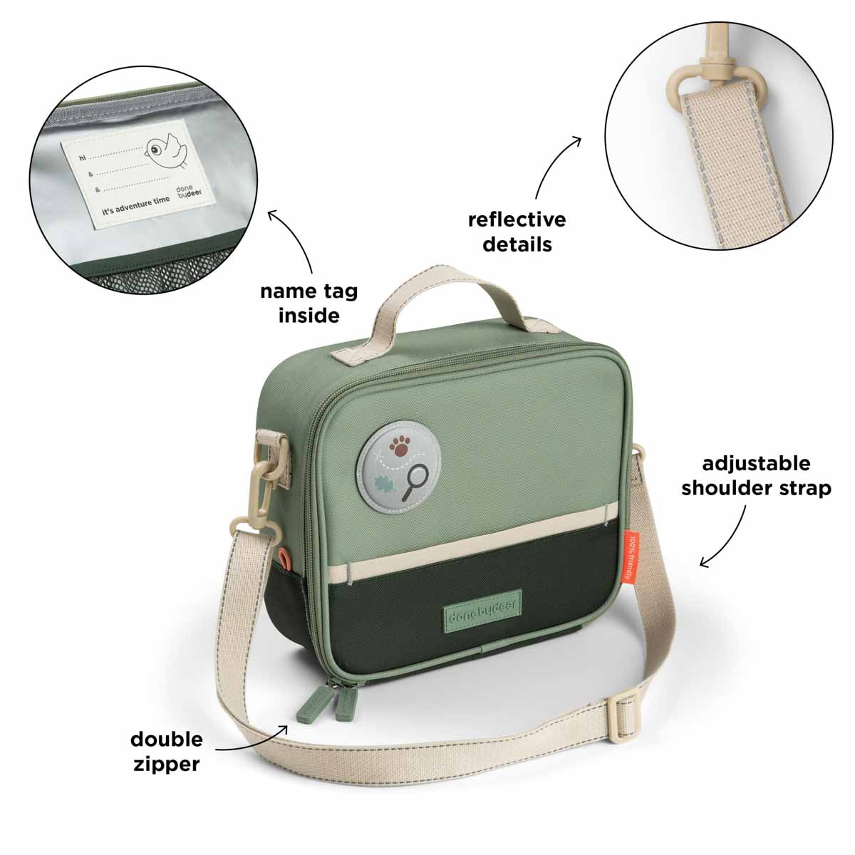 Insulated lunch bag - Tiny trails - Green - 4 L