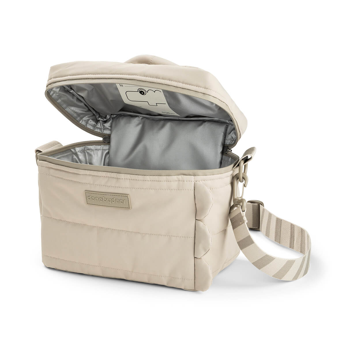 Gesteppte Isoliertasche - Croco - Sand