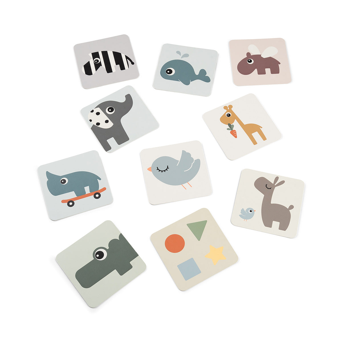 Baby Kontrastkarten 10er Pack - Deer friends - Farbmix