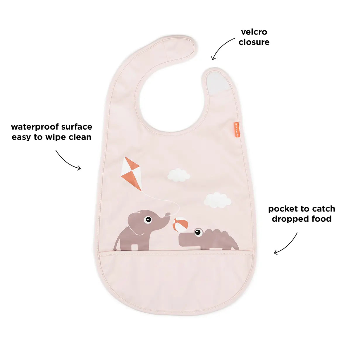 Bavoir velcro - Playground - Rose