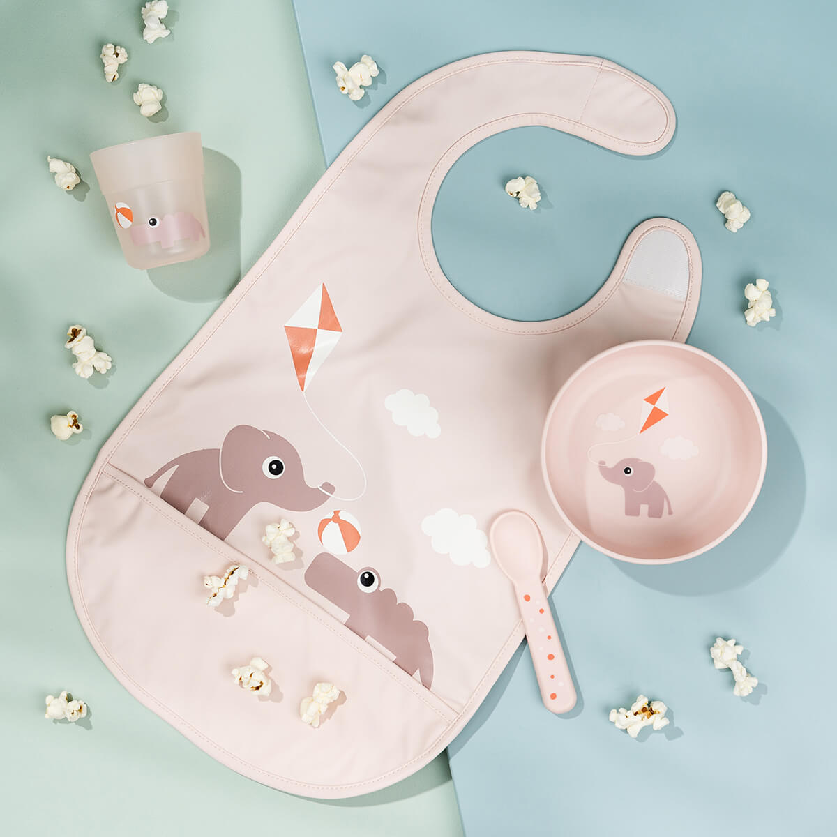 Lätzchen mit Klettverschluss - Playground - Rosa