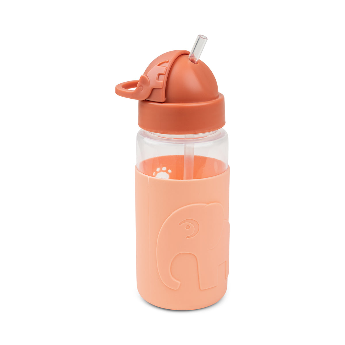 Easy-grip straw bottle - Elphee - Papaya - 350 ml