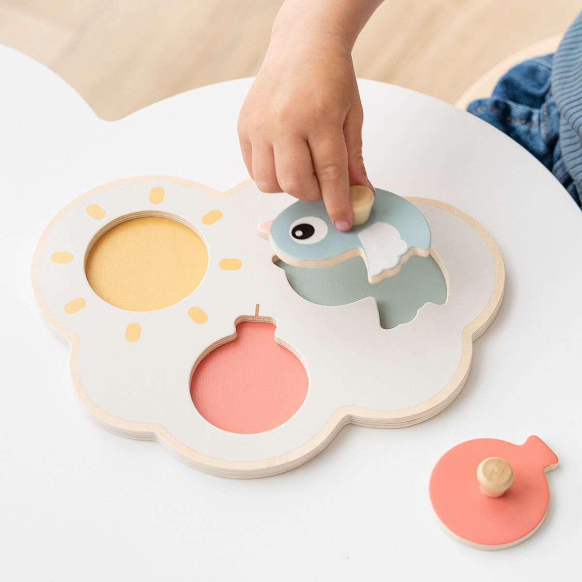 Erstes Steckpuzzle - Happy clouds - Farbmix