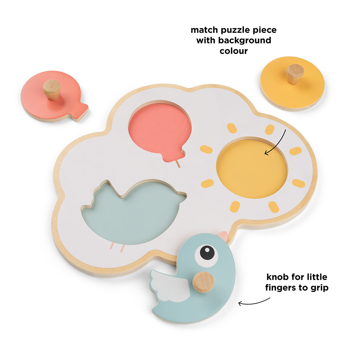 Erstes Steckpuzzle - Happy clouds - Farbmix