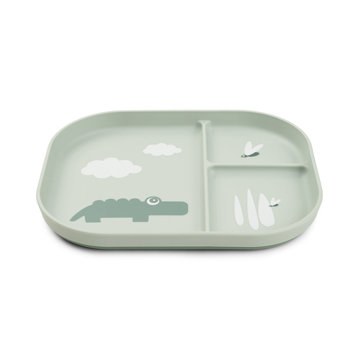 Foodie compartment plate - Croco - Green