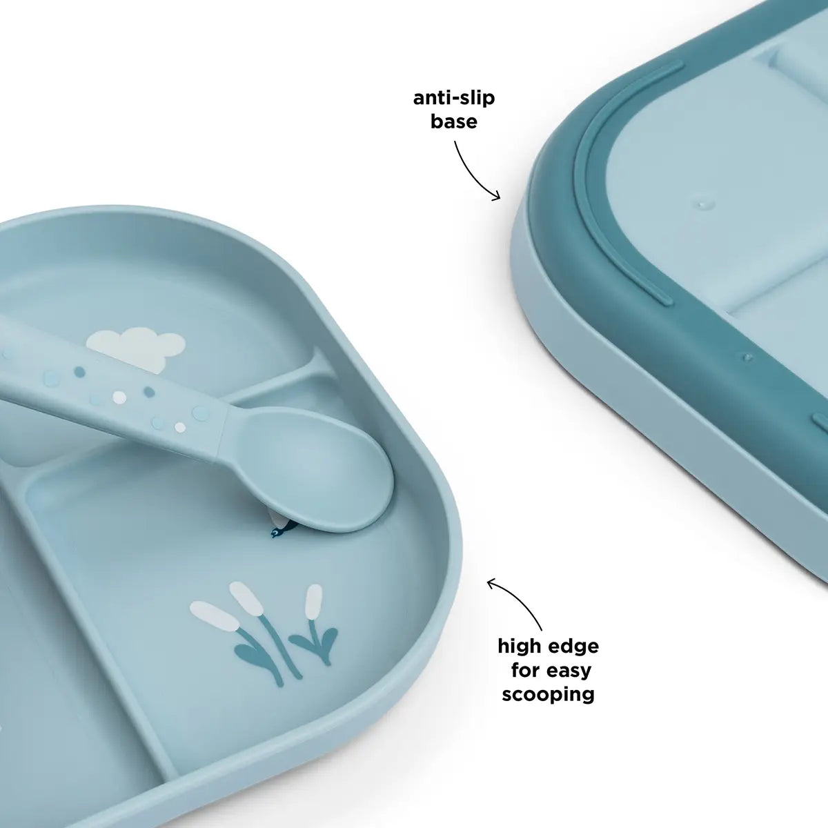 Foodie compartment plate - Elphee - Blue
