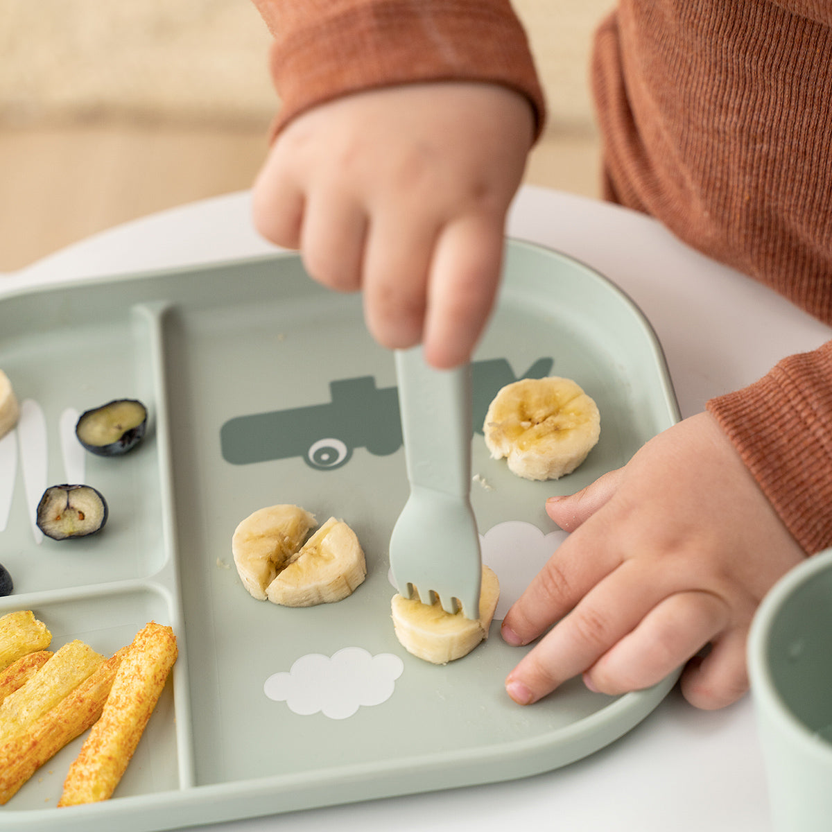 Foodie Kinderbesteck-Set - Happy dots - Grün
