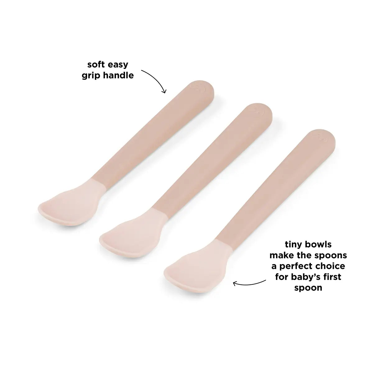 Foodie easy-grip baby spoon 3-pack - Powder