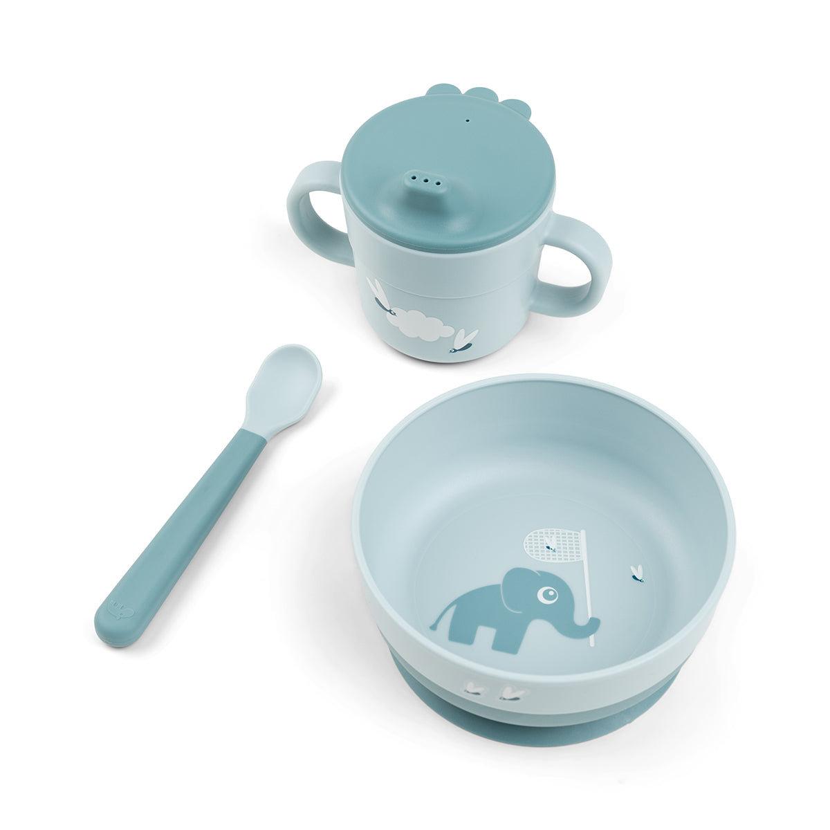 Foodie coffret premier repas ventouse - Elphee - Bleu