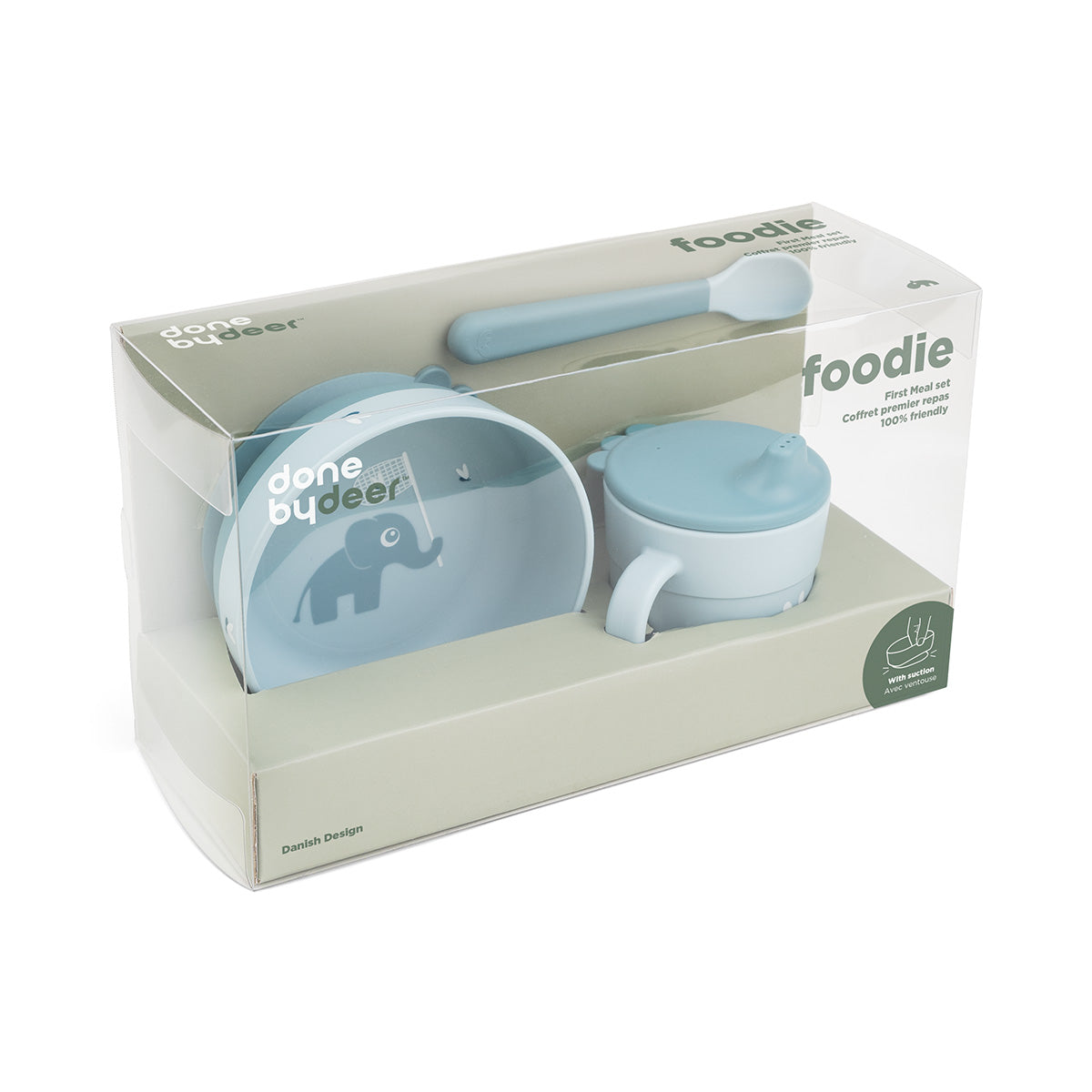 Foodie coffret premier repas ventouse - Elphee - Bleu